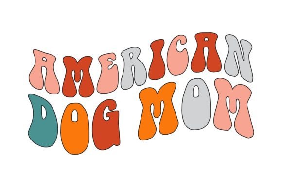 American Dog Mom Groovy Wavy SVG Design Graphics and Crafts Review