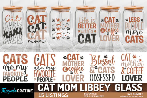 Cat Mom Libbey Glass SVG Bundle Graphics and Crafts Review
