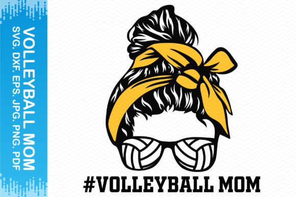 Review: Messy Bun Volleyball Mom Clipart